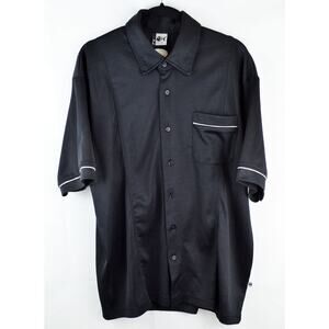 Fishbone Mens Black Button Down Shirt Size XL Punk Rock Short Sleeve